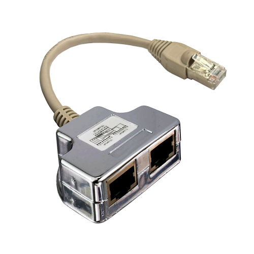 Y-Adapter, 2 Ethernet ports, shielded